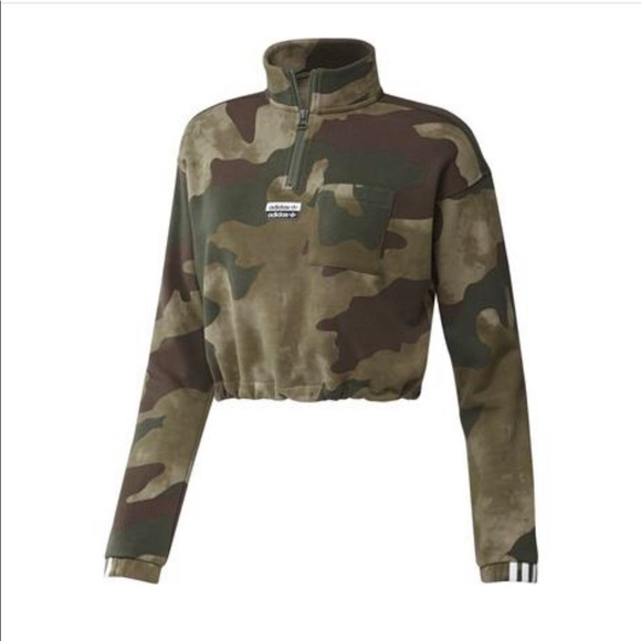 adidas Women's Vocal Camo Half Top - Picture 1 of 5